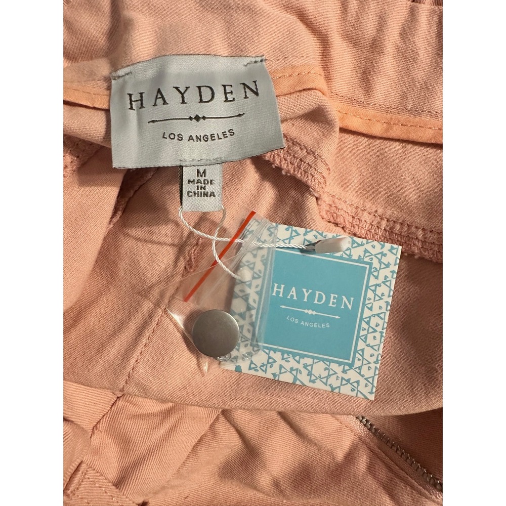 Hayden‎ Los Angeles Pink Denim Mini Skirt Distressed Raw Hem Womens M NWT - Picture 5 of 5